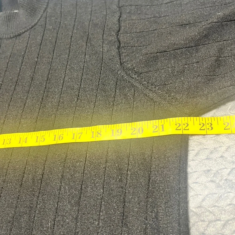 Lord & Taylor Sweater Mens Black‎ Merino Wool Ribbed Mock Neck Large